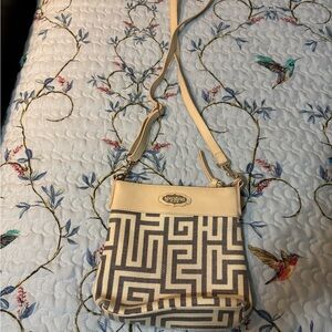 Spartina Beige and Gray Crossbody Bag
